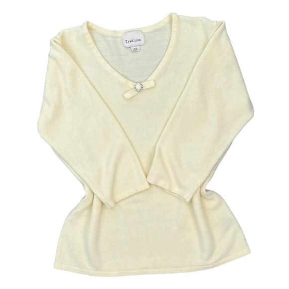 vintage butter yellow three-quarter sleeve top - Picture 7 of 7